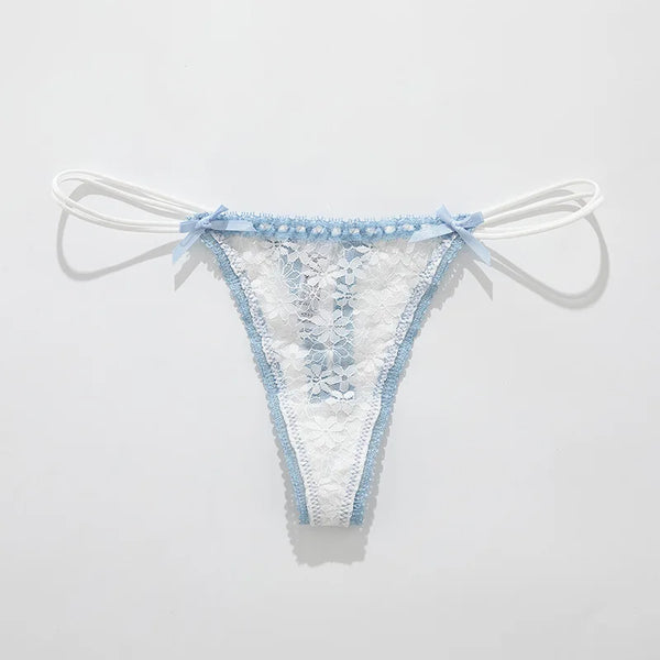 1pcs Lace Bow Panties Sexy Female Lingerie Daily Wear Home Wear Solid Underwear Women Low Waist Panties Breathable Трусы Женские