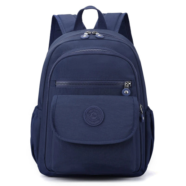Ladies' lightweight, large capacity stylish black commuter travel backpack with adjustable shoulder straps, school and leisure b
