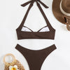 Sexy Women's Swimsuit 2025 Summer Bikini Two-piece Swimwear for Woman Beachwear Halter Bikinis Sets Swimming Beach Bathing Suits