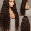 34 30 Inch Chocolate Brown Deep Wave Lace Front Wigs Human Hair #4 Colored 13x4 Hd Curly Lace Frontal Wigs Pre Plucked