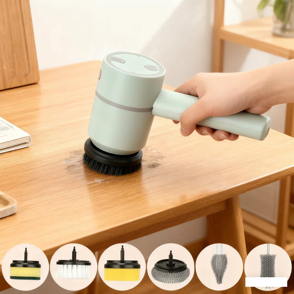 cleaning brush Electric household bottle brush Long handle can replace head change Kitchen dishwashing brush Bathroom brush Shoe
