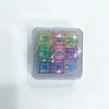 Colorful LED Keyboard Fidget Keychain 9 Keys Clicker Button Keycap Stress Relief for Adult Office Desk Finger Exercise