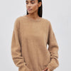 Blubelle Women's Autumn Winter Solid Color Knit Sweater O-Neck Long Sleeve Loose Fit Casual Relaxed Fashion Pullovers