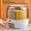 6 Grids Grain Dispenser Rotation Grain Storage Tank Insect Proof Grain Sealed Container For Home Kitchen