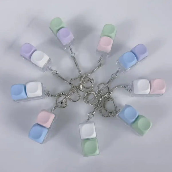 1/2 Key LED Keyboard Button  Clicker Mechanical Keyboard  Keychain For Gifts To Pass The Boring Time Stress Relief