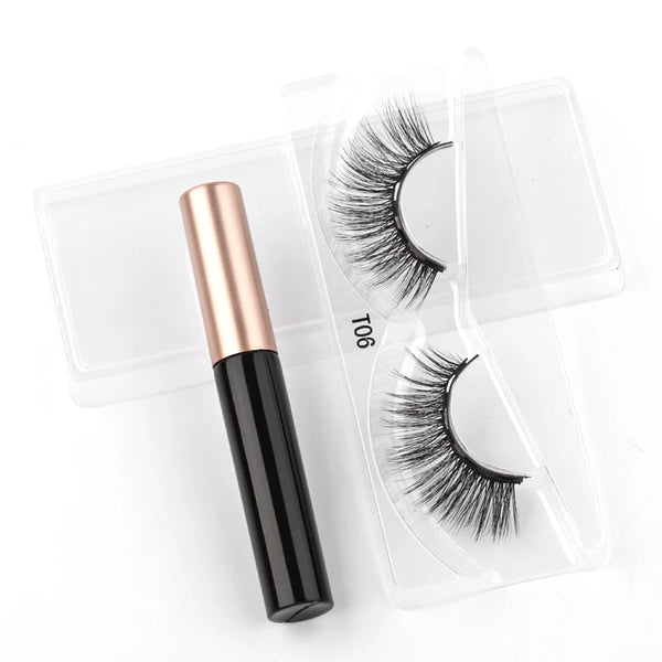 1/3/4 Pairs Magnetic Eyelashes Kit Waterproof Liquid Eyeliner Tweezers Soft Faux Cils Fluffy False Eyelashes Makeup Set Tool Hot