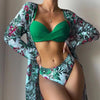 Cikini-Three-Piece Bikini Set for Women, Split Swimsuit, Swimwear, Summer Outfit, New, 2022