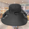 Solar Fan Hat Wide Brim Solar Fan Outdoor Fishing Hats Strap 2 Fans Waterproof Outdoor Hiking Camping Fishing Hat Hats for Women