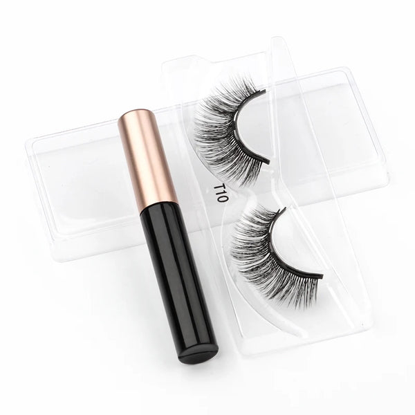 1/3/4 Pairs Magnetic Eyelashes Kit Waterproof Liquid Eyeliner Tweezers Soft Faux Cils Fluffy False Eyelashes Makeup Set Tool Hot