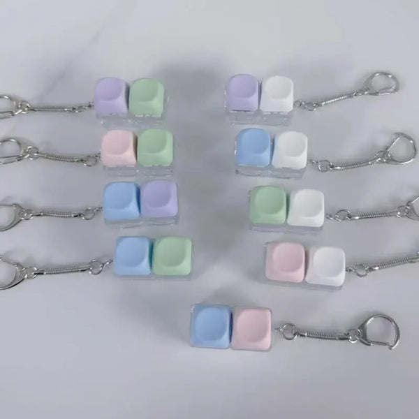 1/2 Key LED Keyboard Button  Clicker Mechanical Keyboard  Keychain For Gifts To Pass The Boring Time Stress Relief