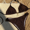 Sexy Wrinkled Halter Brazilian Bikini Women Swimwear Female Swimsuit Two-pieces Bikini Set High Cut Bathing Suit Swim Beach Wear