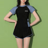 Summer Kawaii Chic Y2K Lady Swimsuits Patchwork Letter Sexy Elegant Swimwear Fashion Casual Korean Women's Two-piece Swimsuit