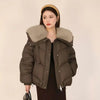 2025 Winter Down cotton Short Padded Jacket Women Parkas Fur Collar Thick Cotton Coats Clothes Black Casual Outerwear Female new