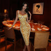 Party Dresses For Women Fashion Sexy Streetwear Printed Slash Neck Strap Sleeveless Sheath Hip Wrap Long Vestidos Robes Female