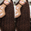 34 30 Inch Chocolate Brown Deep Wave Lace Front Wigs Human Hair #4 Colored 13x4 Hd Curly Lace Frontal Wigs Pre Plucked