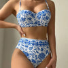 2026 High Waist Bikinis Women Print Push Up Swimsuit Floral Swimwear Female Bathers Bathing Swimming Suit Summer Beachwear