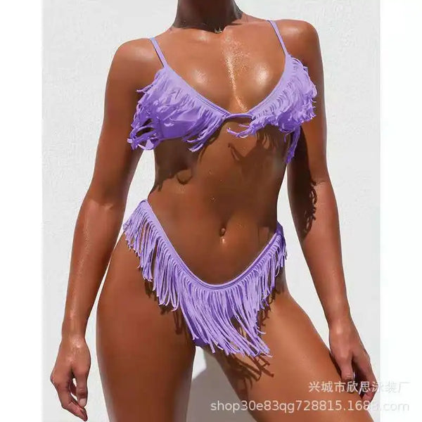 Sexy Bikini Set Women's Separate Tassel Swimsuit Multicolor Hot Sale Of The Season New Arrival Female Fashionable Swimwear from
