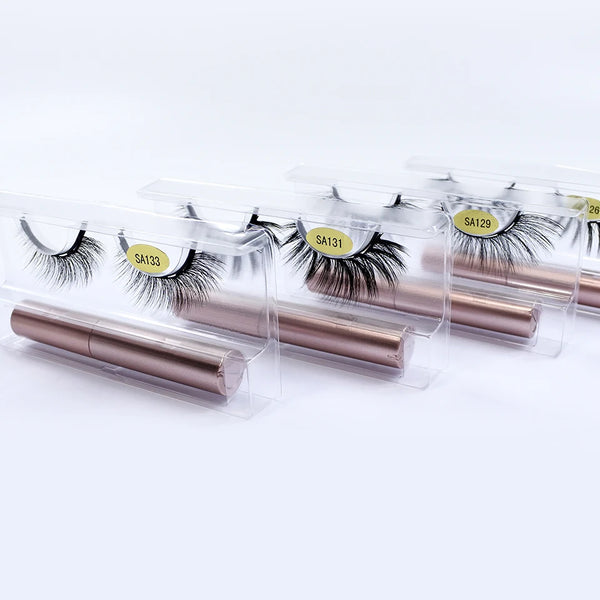 Magnetic Eyelashes With Eyeliner Kit 1Pair / Pack Reusable Most Natural Looking 3d Faux Mink Lashes No Glue magnetic lashes