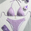 Sexy Wrinkled Halter Brazilian Bikini Women Swimwear Female Swimsuit Two-pieces Bikini Set High Cut Bathing Suit Swim Beach Wear