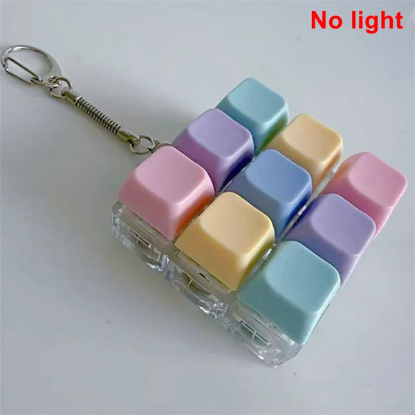 Decompression 4/9 Keyboard Keychain Anti Stress Relief Keyring Clicker Relief Button Pinch Tester Antistress Accessory
