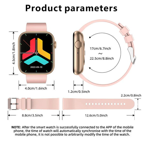 Fitness Tracker Smartwatch mit Anruffunktion, Touchscreen Activity Watch für iPhone und Android, Bluetooth Anruf Gesundheits-Wearable, Digitale Smartwatch