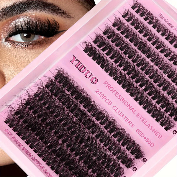 10-20Mm Mixed Individual Cosmetic False Lashes Clusters, 240Pcs/234Pcs/300Pcs/308Pcs/Set Volume Curly Thick Fake Eyelashes, Makeup Enhancement Lashes Clusters Kit, Cosmetic for Gift #GLOBAL PICKS