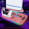GAMINJA P58 Ladestation Kühlhalterung Kompatibel mit PS5 Konsole, Vertikalständer Lüfter, Multifunktionale Kühl- & Ladestation für PS5 Slim Pro Alle Modelle Universal #GLOBAL PICKS