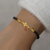 Initial-Herz-Anhänger-Armband, modischer All-Match-Schmuck für Frauen, retro verstellbares Seilarmband für den täglichen Gebrauch